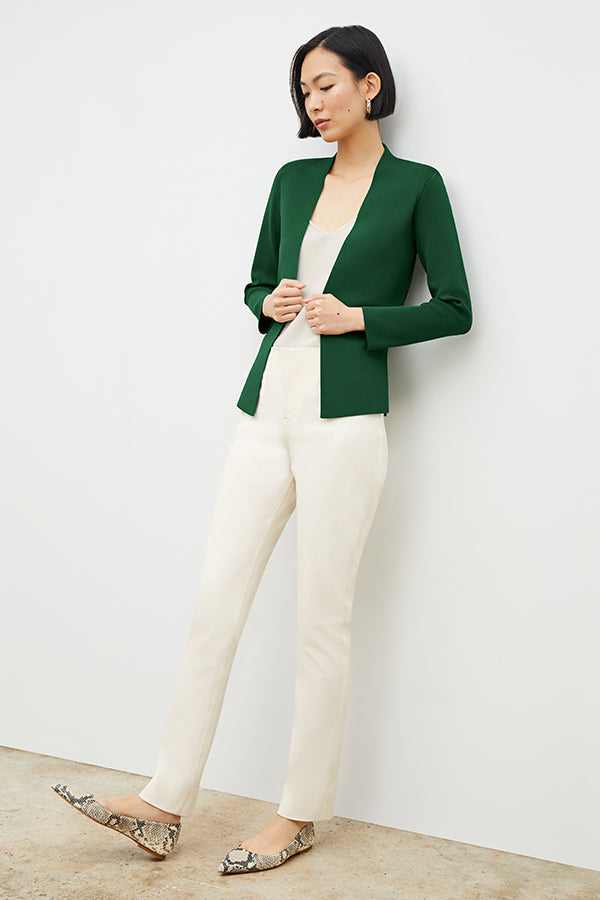 Front image of a woman standing wearing the Hockley Jean—Better Than Denim in Tusk | Exclude