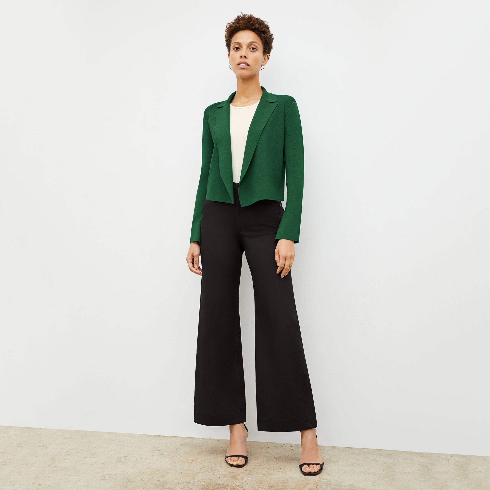 Front image of a woman wearing the Milo Jean in Black | Exclude