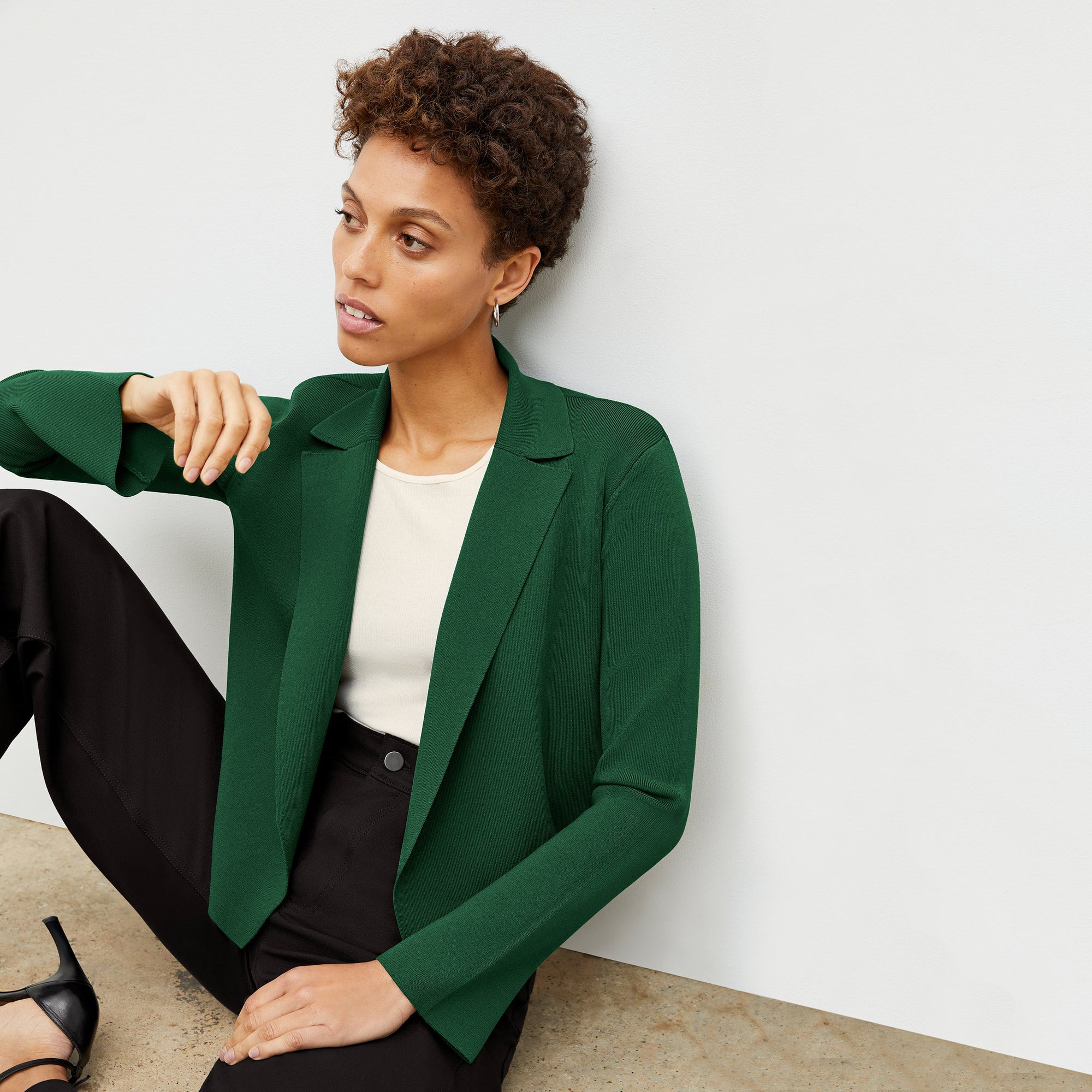 Front image of a woman wearing the Milo Jean in Black | Exclude