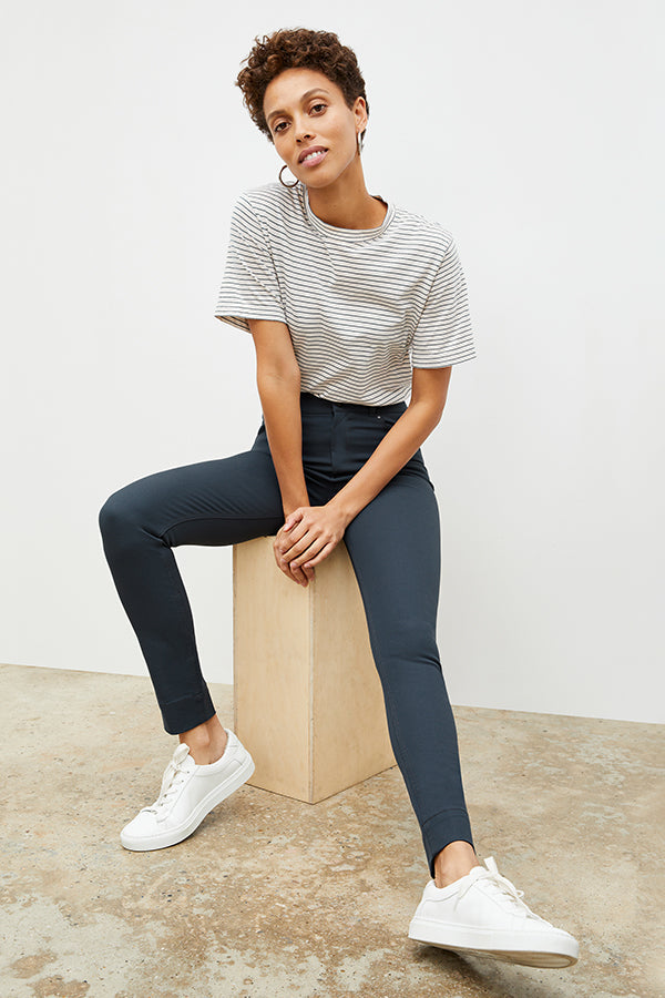 Front image of a woman wearing the Sammataro Jean - Better Than Denim in Dusty Indigo | Exclude | Grid