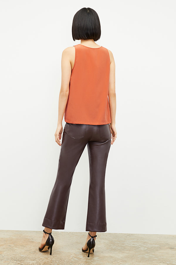 Front image of a woman wearing the archie pant in brown | Exclude | Grid Hover