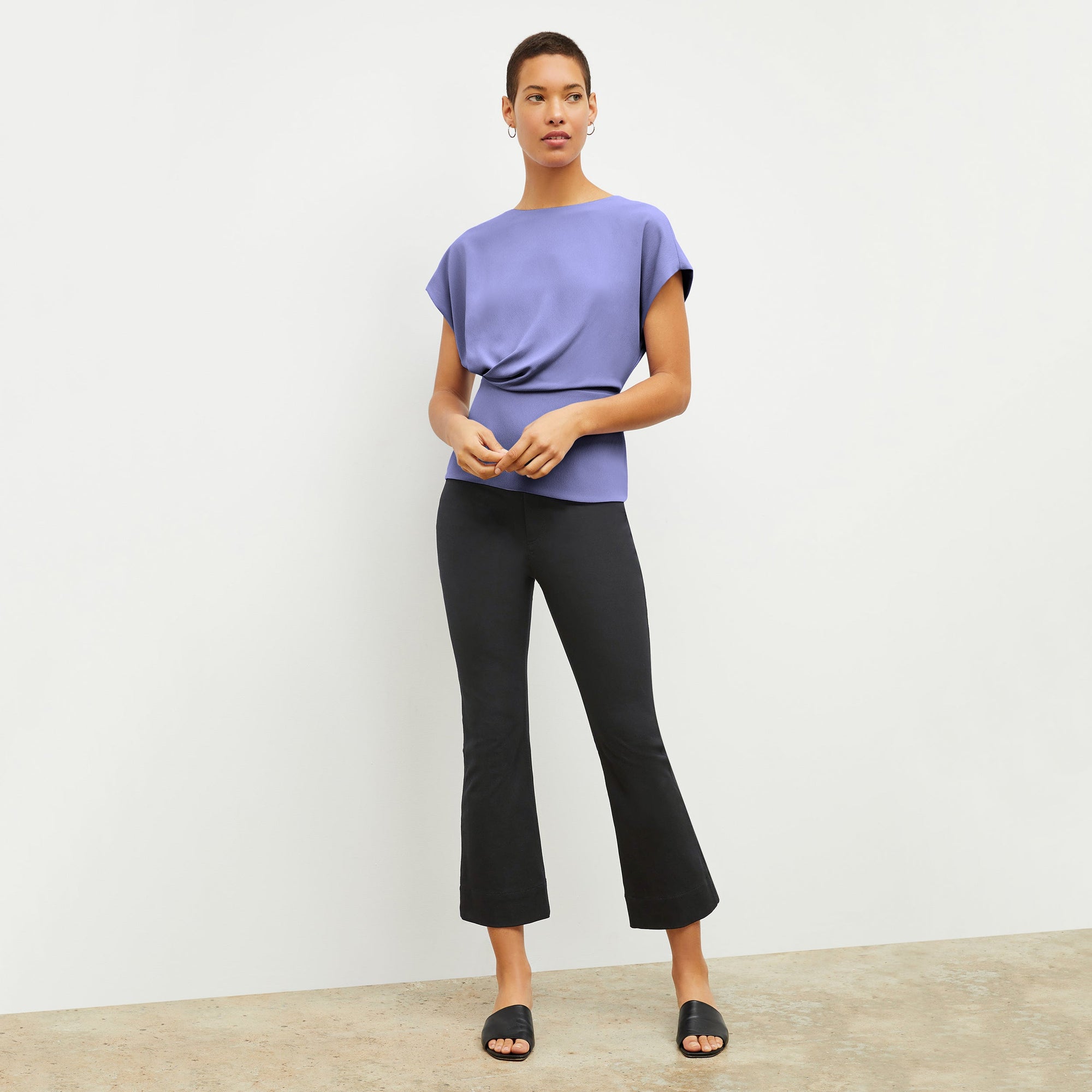 Front image of a woman wearing the Archie Jean in Black | Exclude