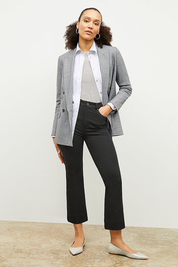 Front image of a woman wearing the Archie Jean in Black | Exclude
