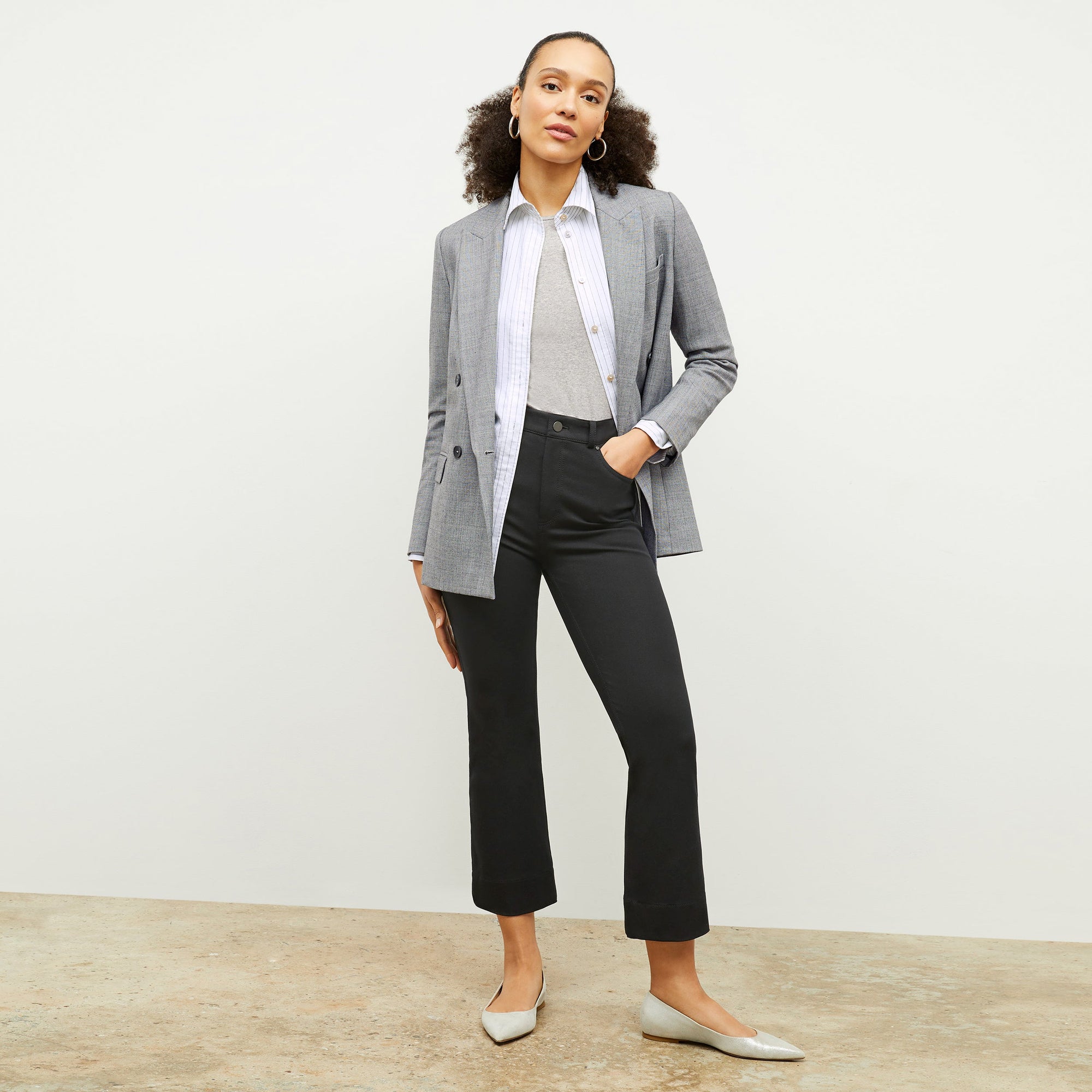 Front image of a woman wearing the Archie Jean in Black | Exclude