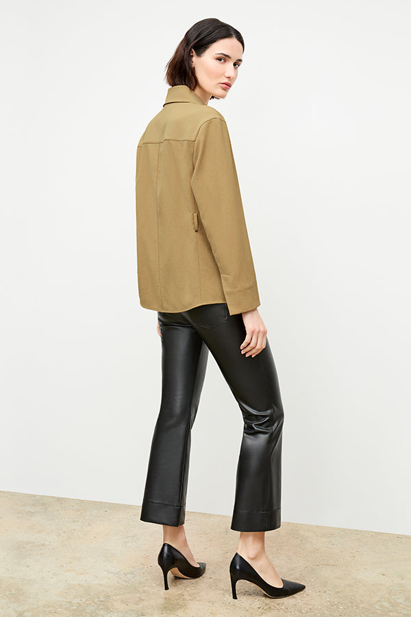 front image of a woman wearing the avelyn jacket in macaroon | Exclude