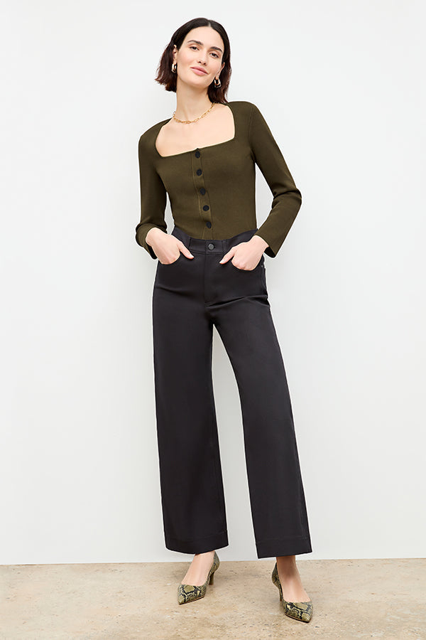 Front image of a woman wearing the Milo Jean in Black | Exclude