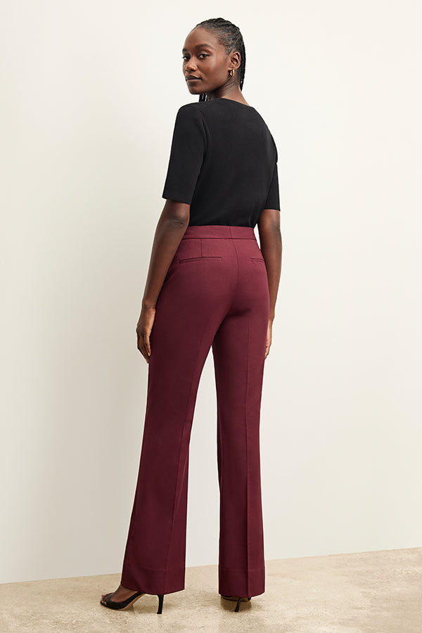 front image of a woman wearing the horton pant in shiraz | Exclude