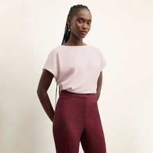 front image of a woman wearing the horton pant in shiraz