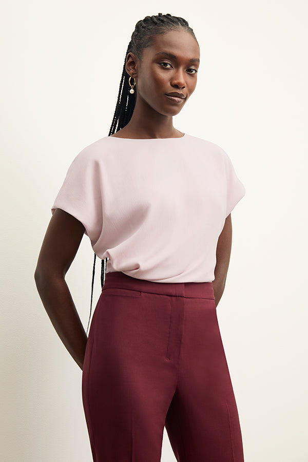 front image of a woman wearing the horton pant in shiraz | Exclude
