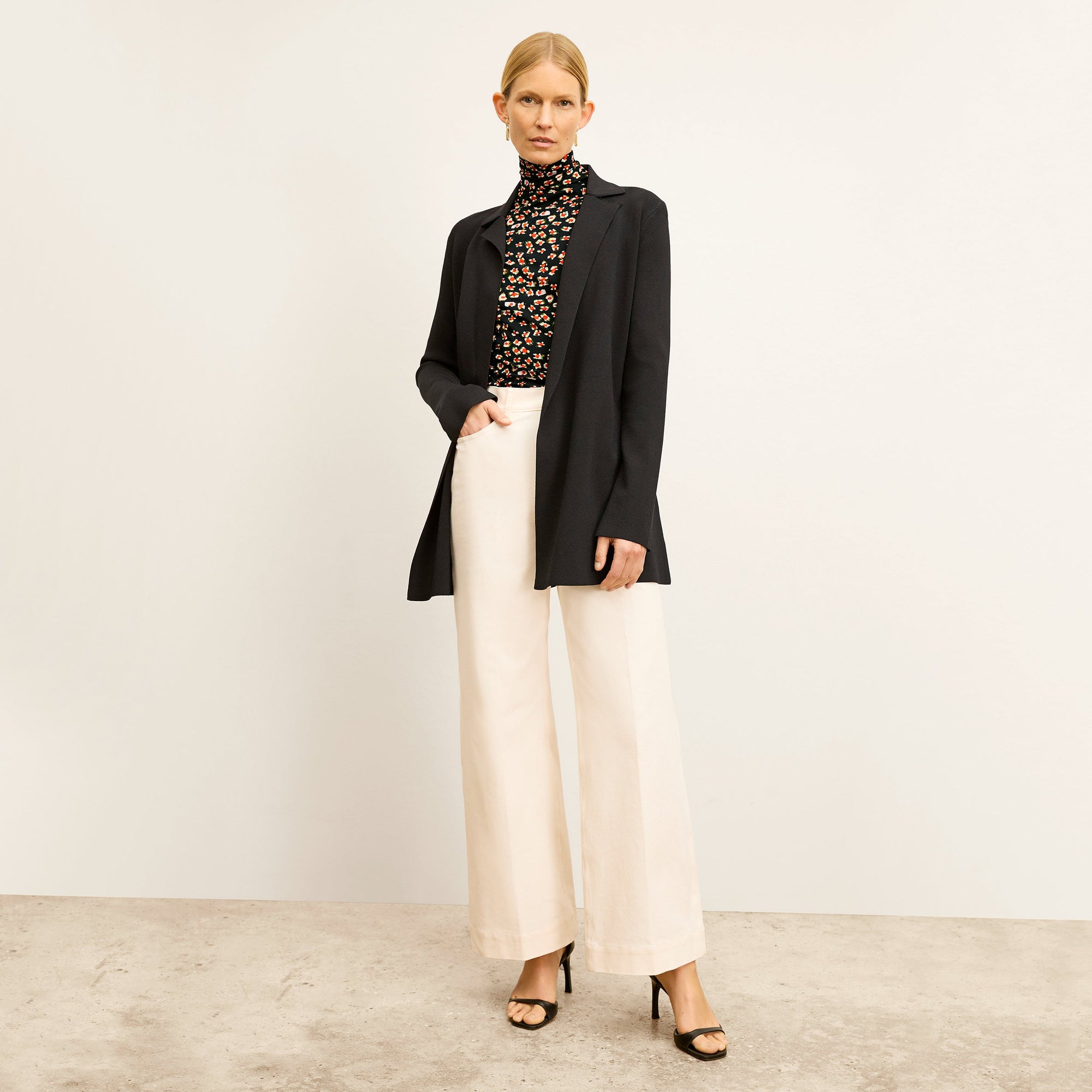 Front image of a woman wearing the Milo Jean in Tusk | Exclude
