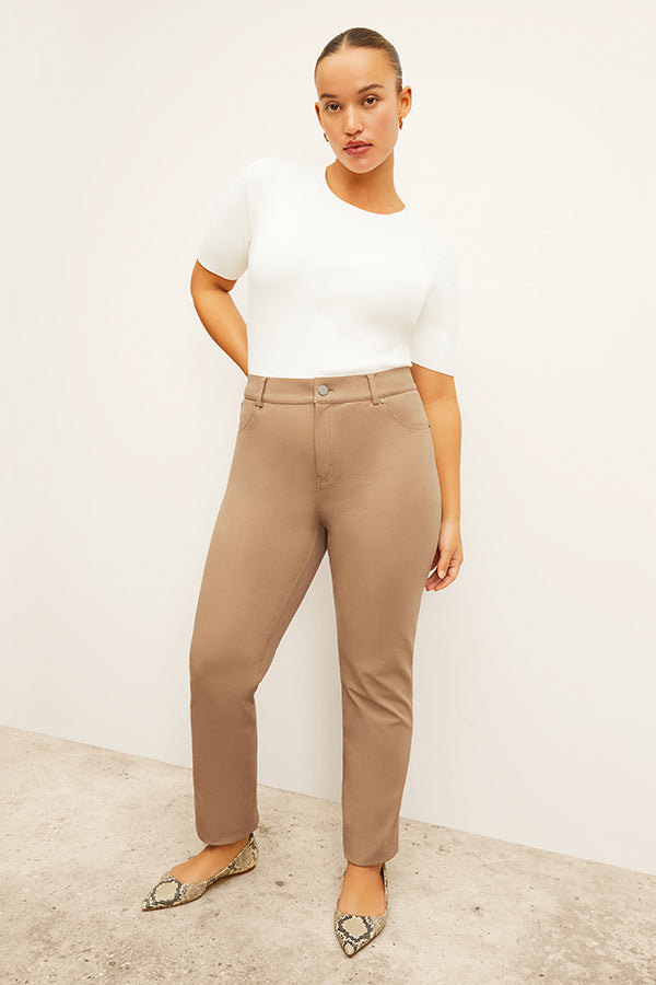 front image of a woman wearing the roma jean in saddle | Exclude | Grid Hover