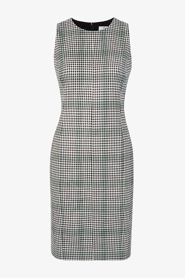packshot image of the constance dress in check plaid | Exclude | Still