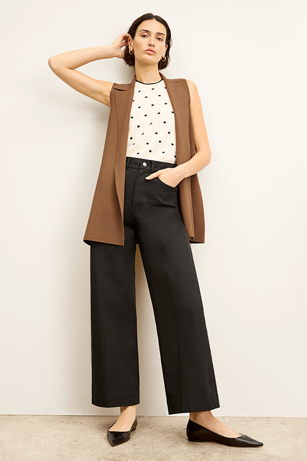 Front image of a woman wearing the Milo Jean in Black | Exclude