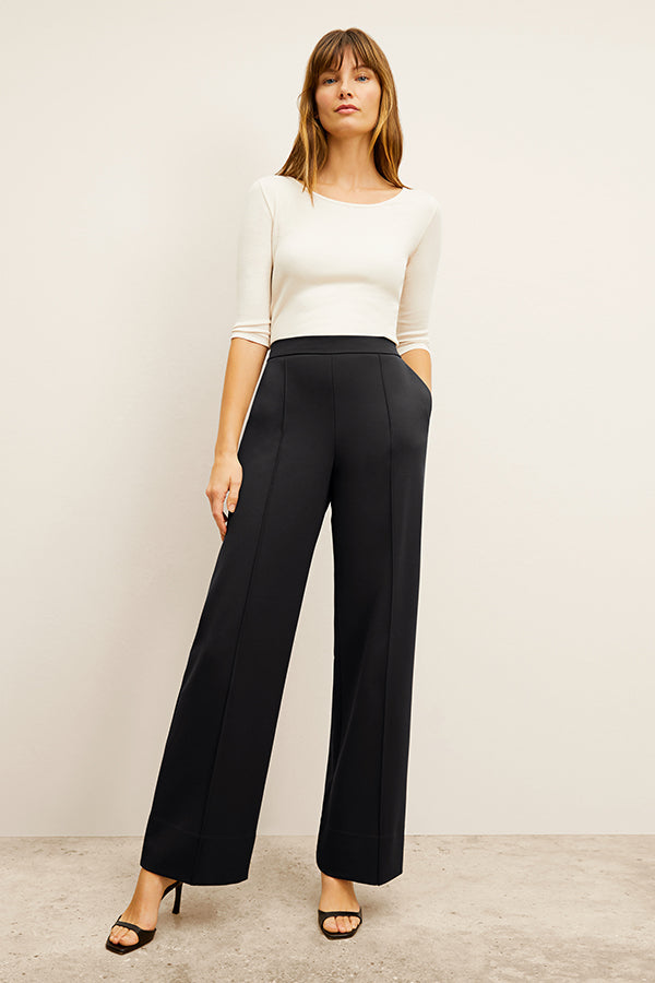Front image of a woman wearing the Soyoung top in Ivory | Exclude