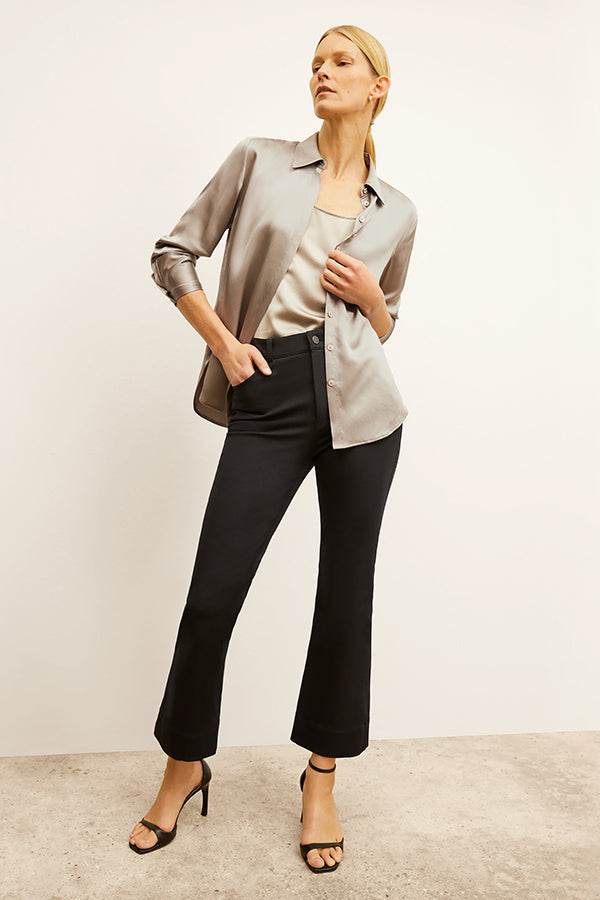 Front image of a woman wearing the Archie Jean in Black | Exclude 