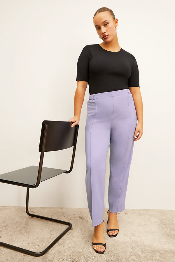 front image of a woman wearing the colby pants in light orchid | Exclude  | Grid Hover
