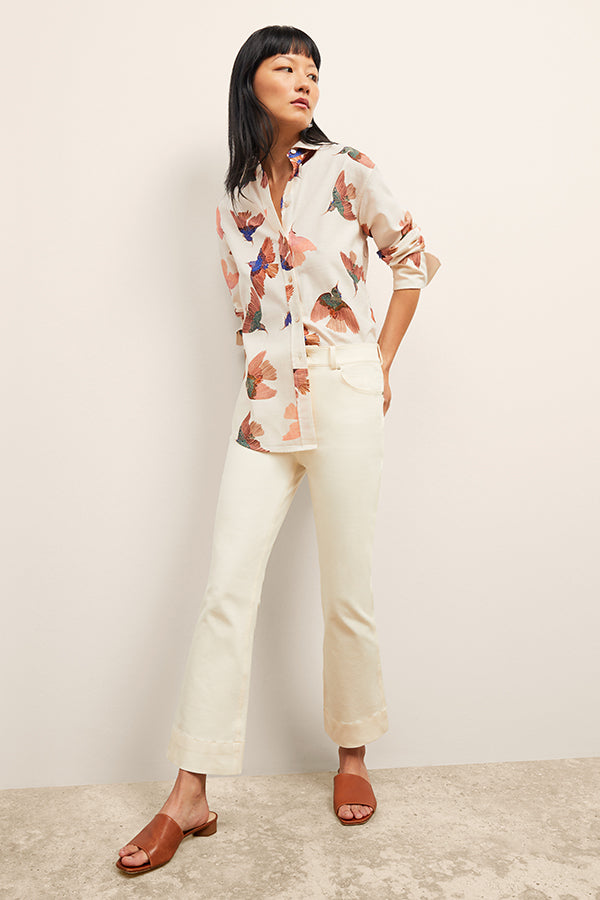 Front image of a woman wearing the Archie Jean in Tusk | Exclude | Grid