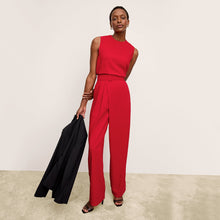 front image of a woman wearing the conway pants in maraschino | Lead