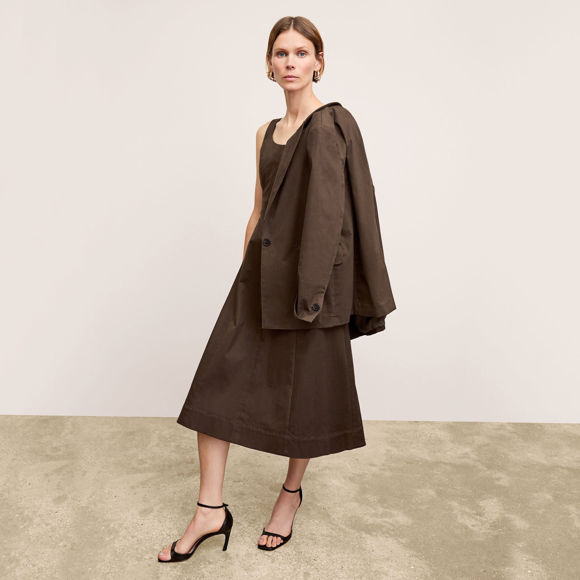 Front image of a woman wearing the Jess Dress in Date