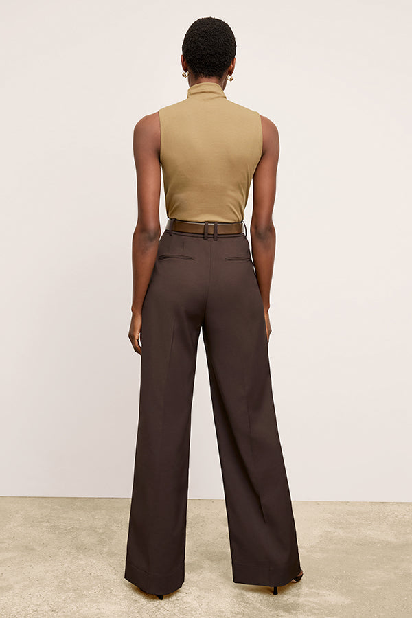 Back image of a woman wearing the Jett Tank in Saddle | Exclude