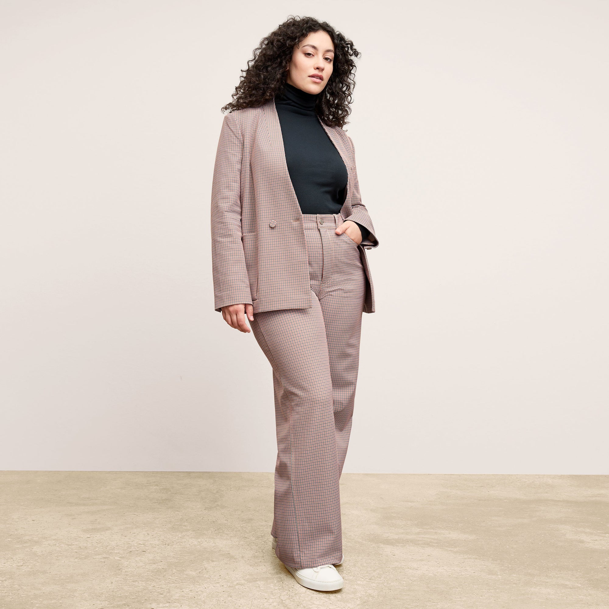 Front image of the Janette Jacket in Mini Check