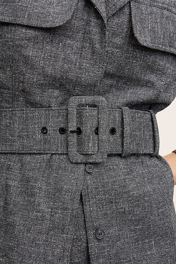 detail image of a woman wearing the natalia jacket in black/white | Exclude 