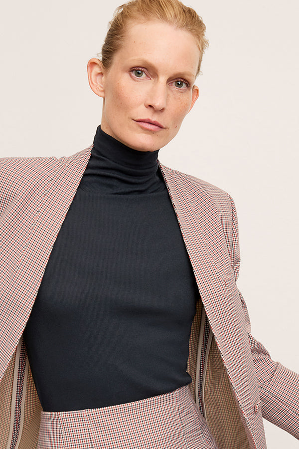 Front image of the Janette Jacket in Mini Check | Exclude