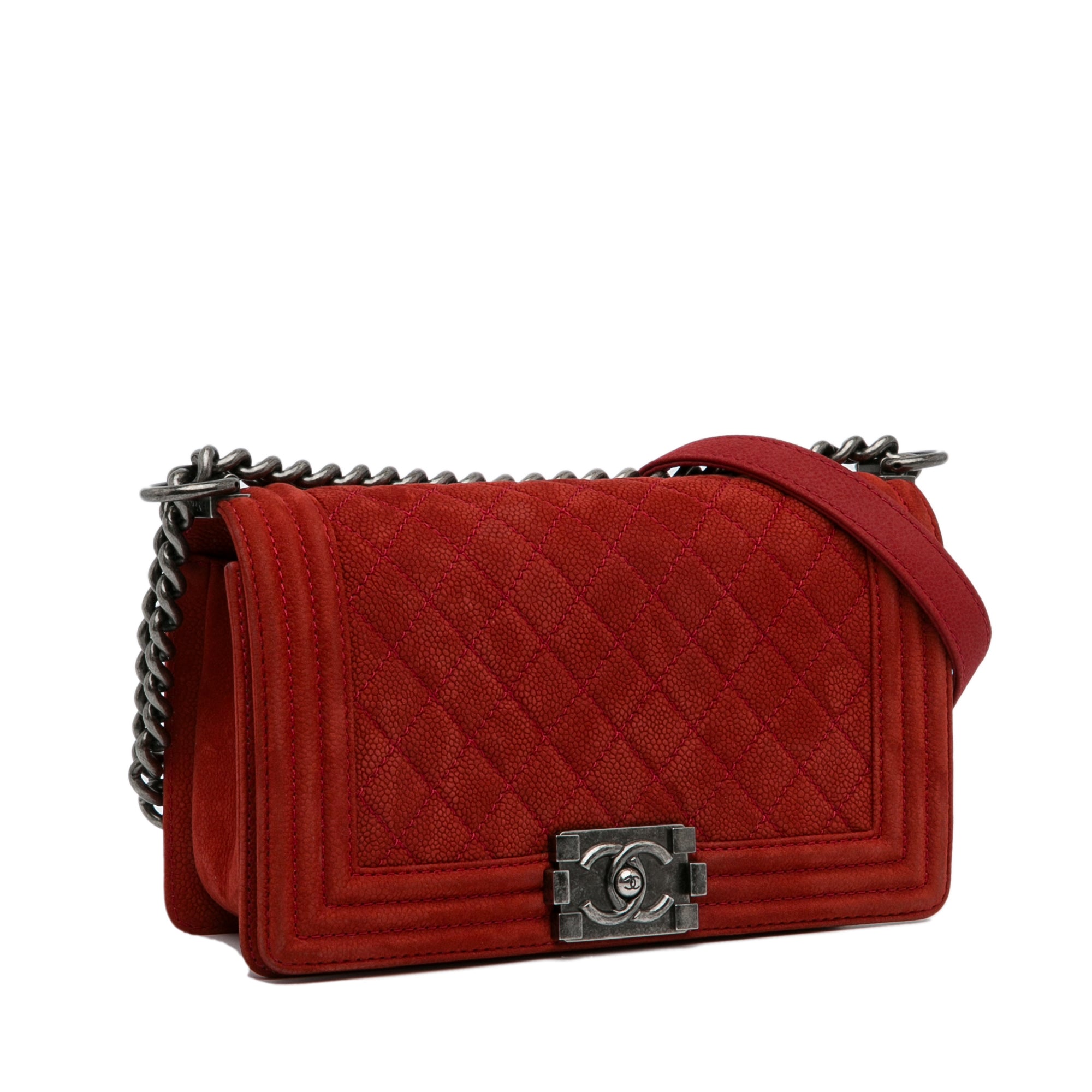 Chanel | Pre-Owned Old Medium Quilted Caviar Boy Flap - II | Red