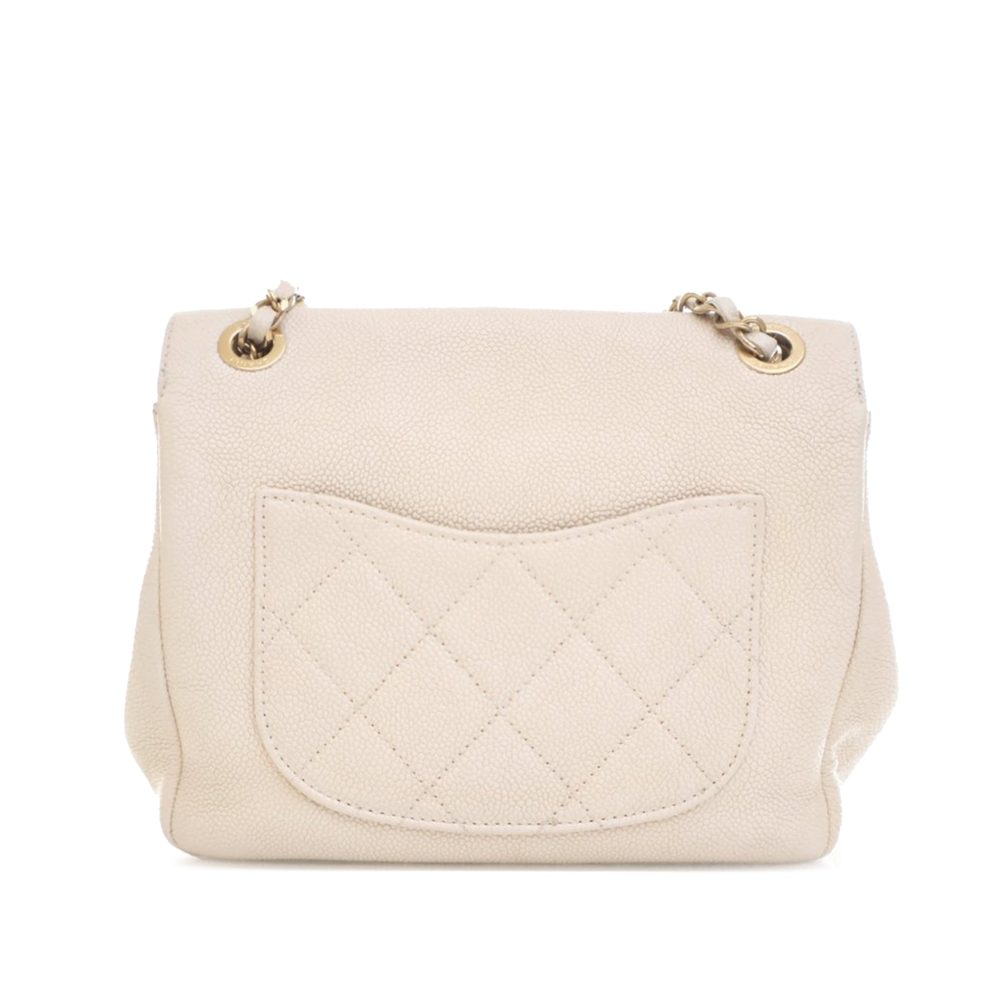 Chanel | Pre-Owned Caviar Business Affinity Messenger Flap | White/Ivory