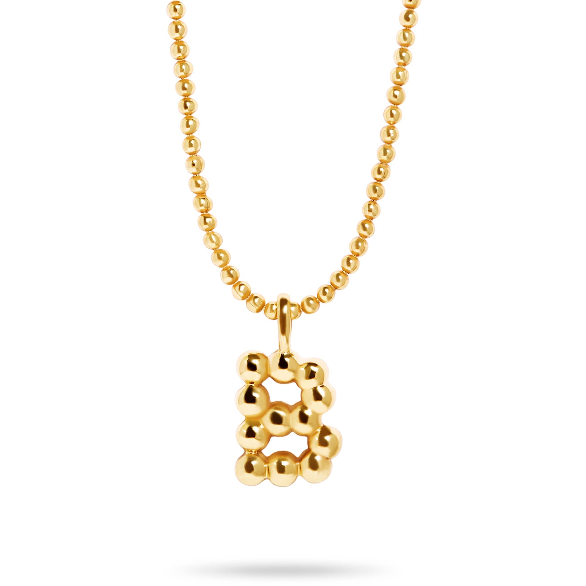 Stone and Strand Gold Vermeil Mochi Donut Initial Necklace Close Up B Image