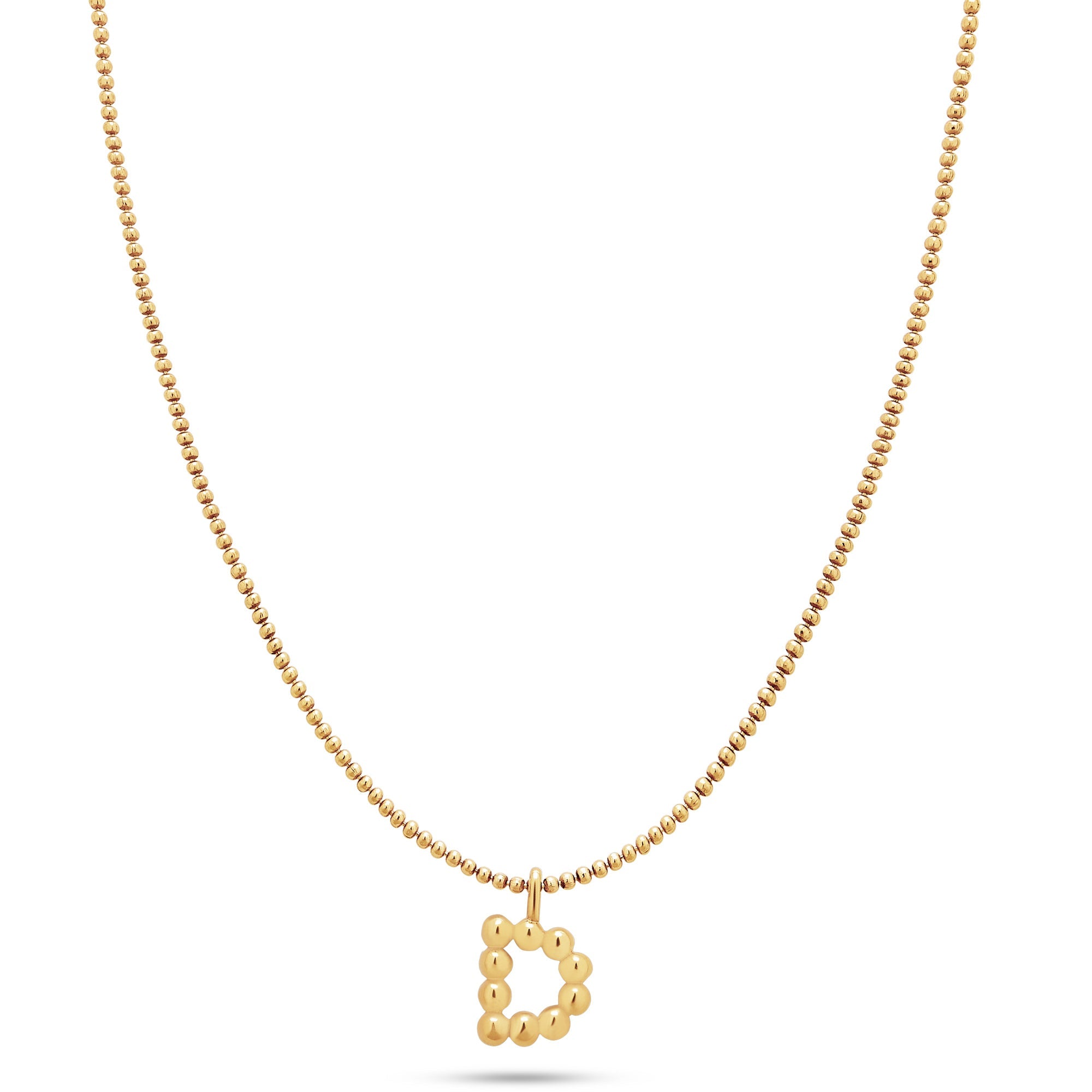 Gold Vermeil Mochi Donut Initial Necklace