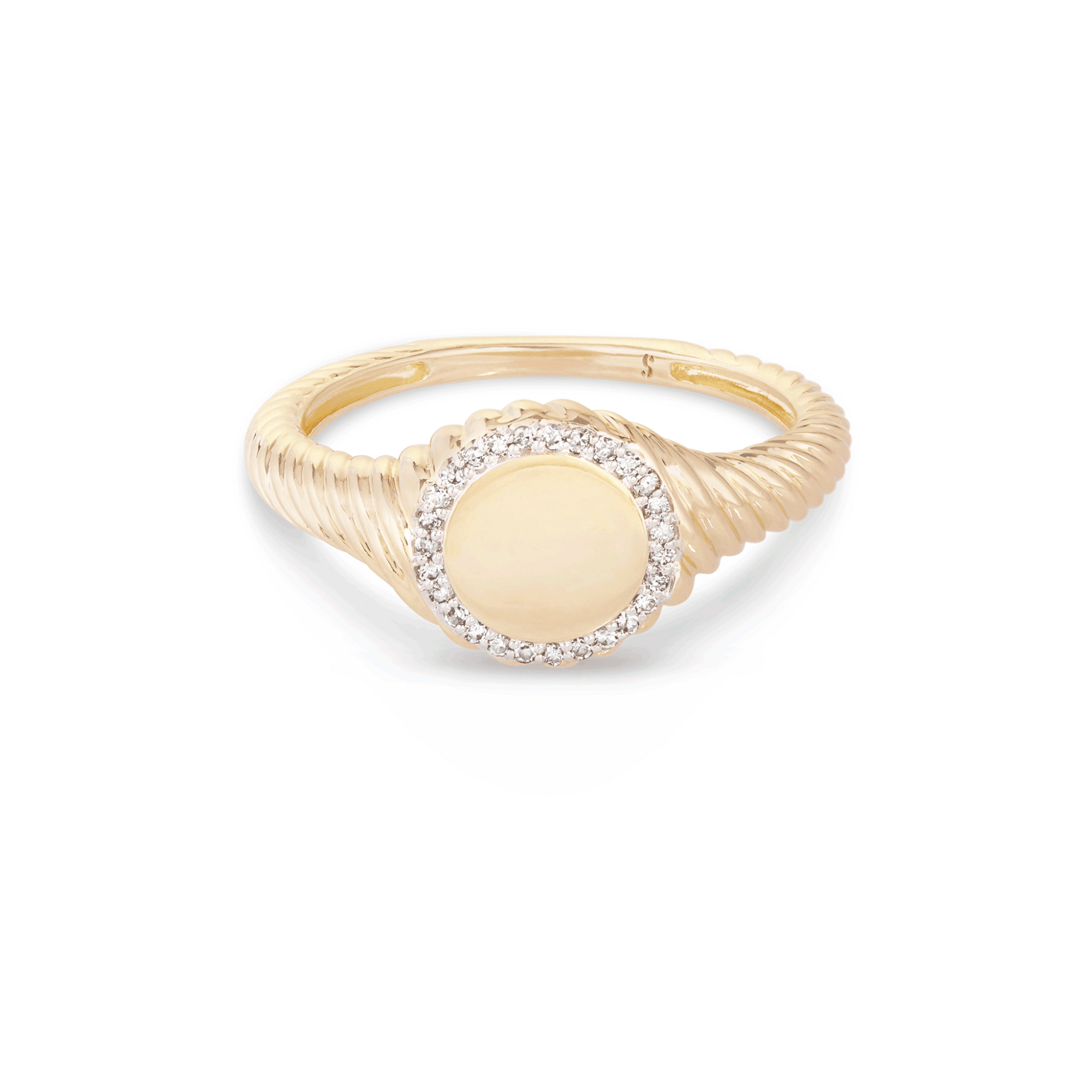 Moore Pave Signet Ring | 10K Yellow Gold