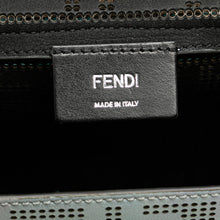 Fendi | Pre-Owned Medium Zucca Perforated Leather Baguette Messenger Bag | Blue/Light Blue