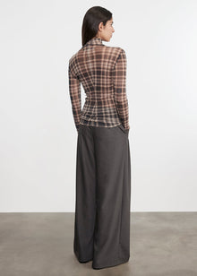Easy Pleated Wide Leg Trouser | Charcoal