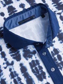 Men | Shibori Polo | Maltese Blue