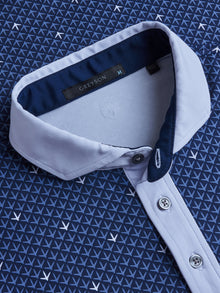 Men | Foot Prints Polo | Maltese Blue