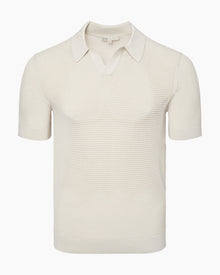 Mens | Mesh Knit Polo | Stone