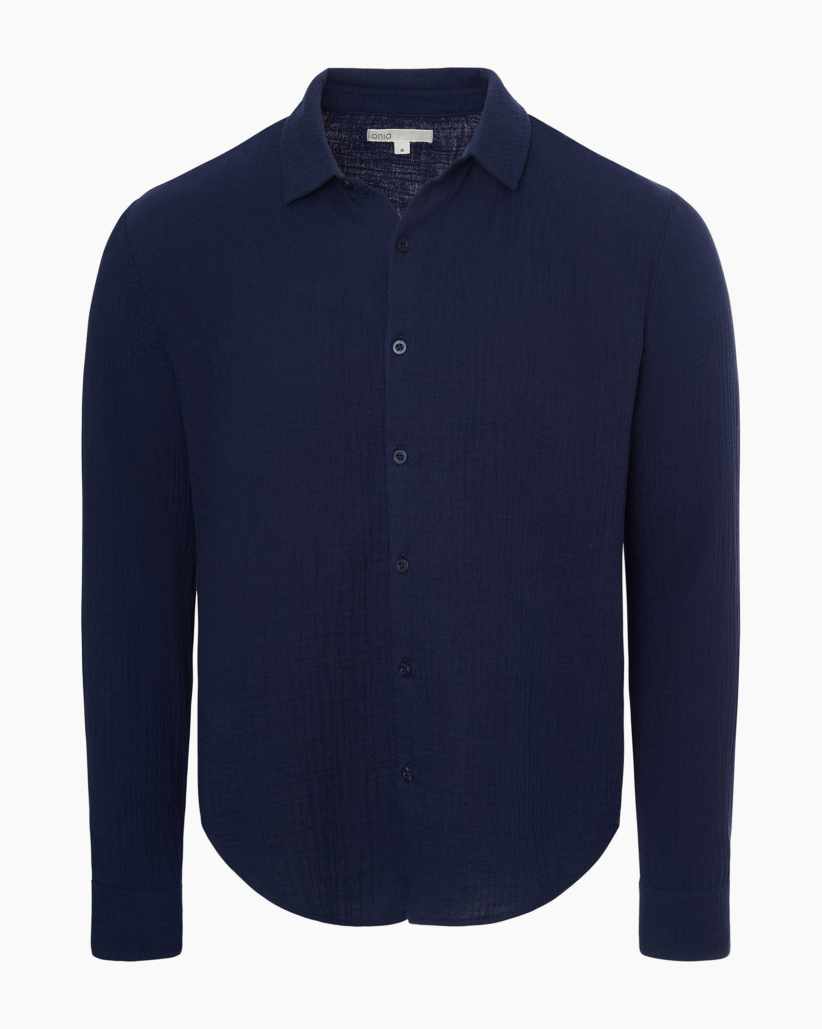 Mens | Cotton Gauze Long Sleeve Shirt | Deep Navy