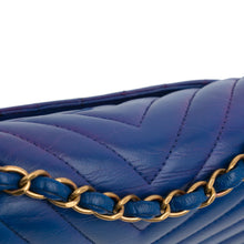 Chanel | Pre-Owned Mini Rectangular Chevron Lambskin Flap | Blue