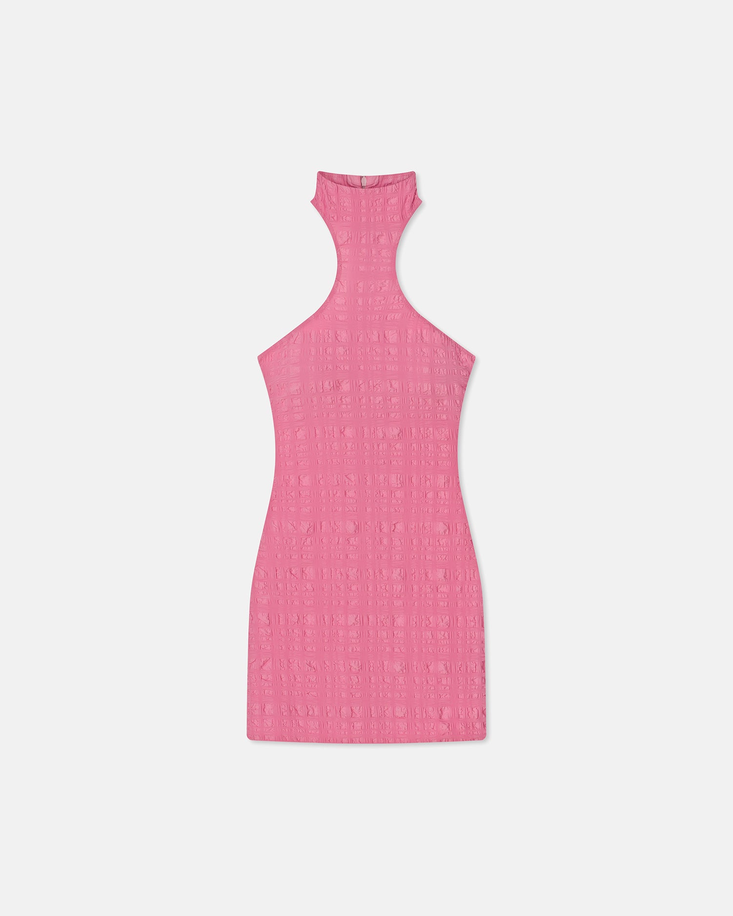 Mylene Checked Seersucker Mini Dress | Pink Seersucker