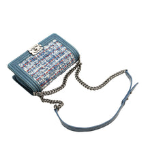 Chanel | Pre-Owned Medium Denim and Tweed Boy Bag | Blue