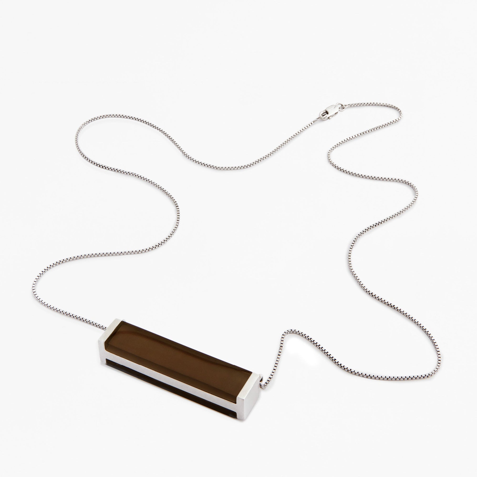 Monolith Pendant | Silver | Smokey Quartz