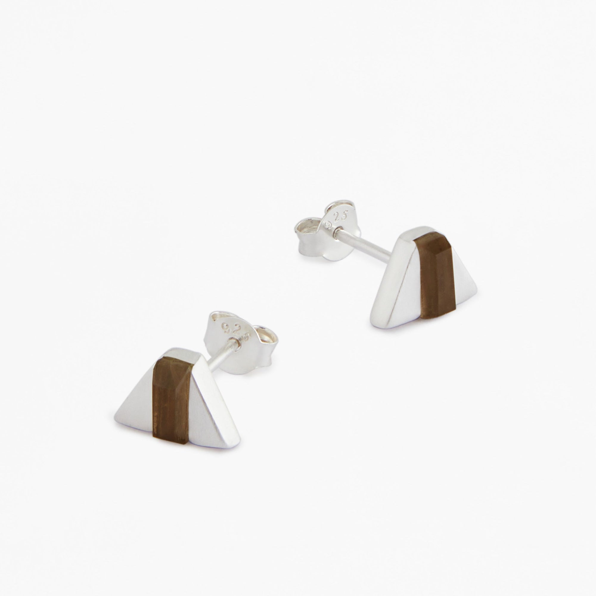 Dart Earrings | Silver | Smoky Quartz