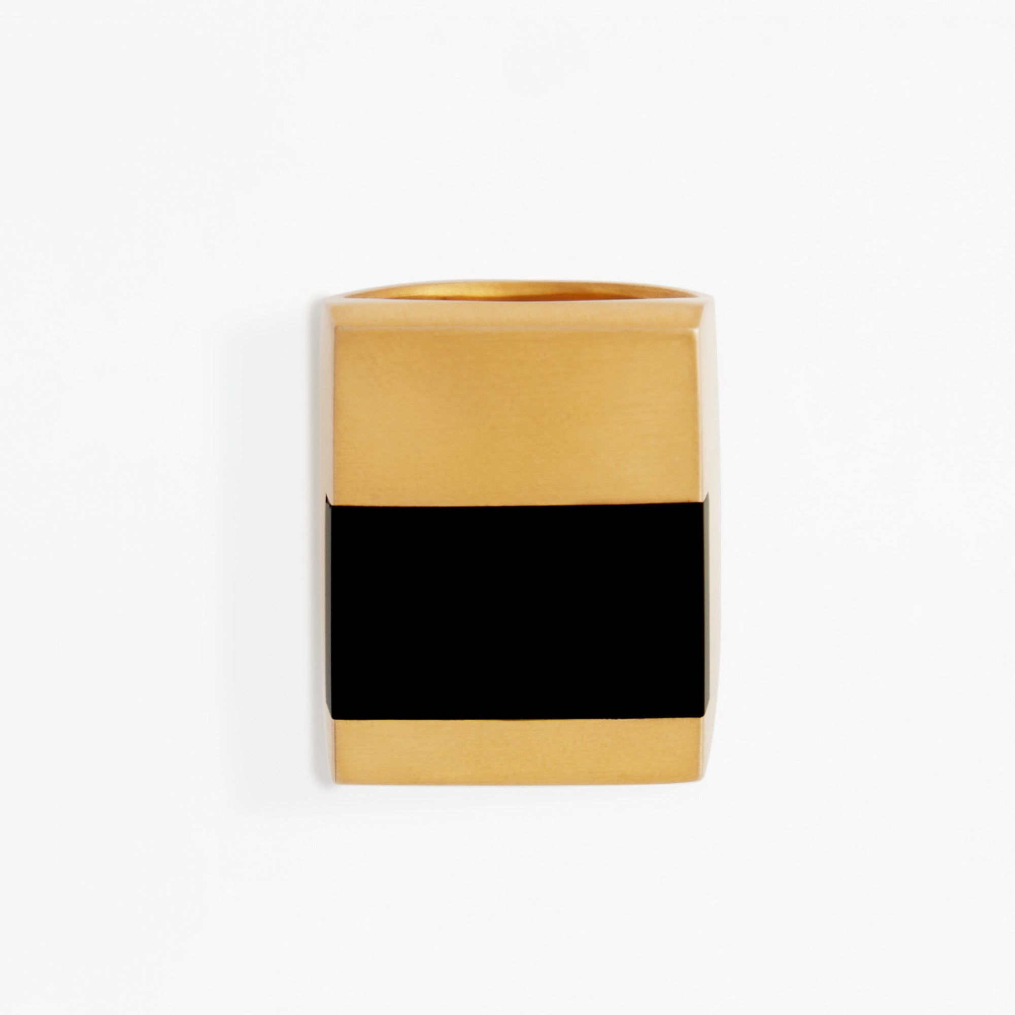 Icarus Onyx Ring | 18K Gold-Plated on Brass | Jet Black Onyx