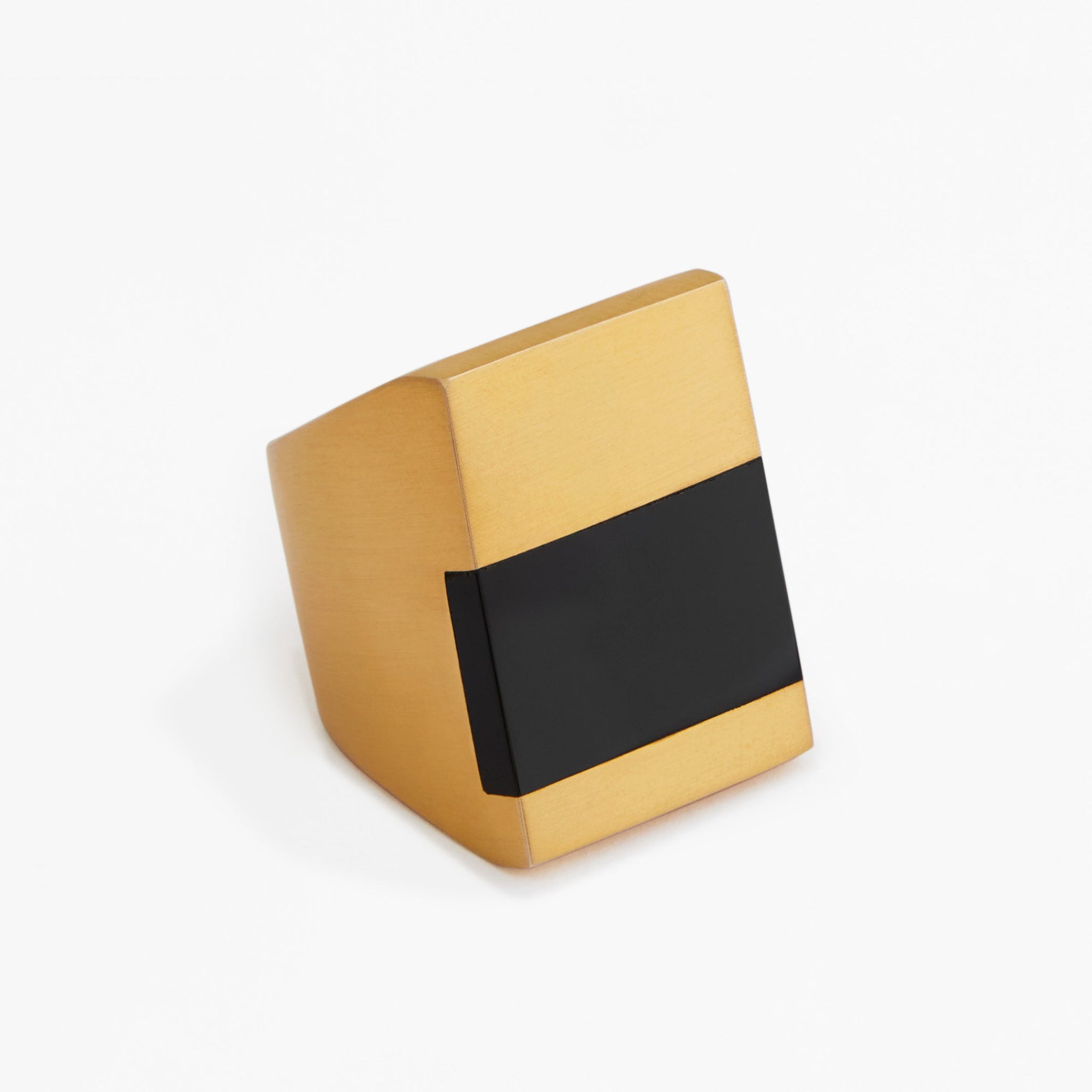 Icarus Onyx Ring | 18K Gold-Plated on Brass | Jet Black Onyx