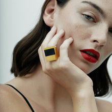 Icarus Onyx Ring | 18K Gold-Plated on Brass | Jet Black Onyx