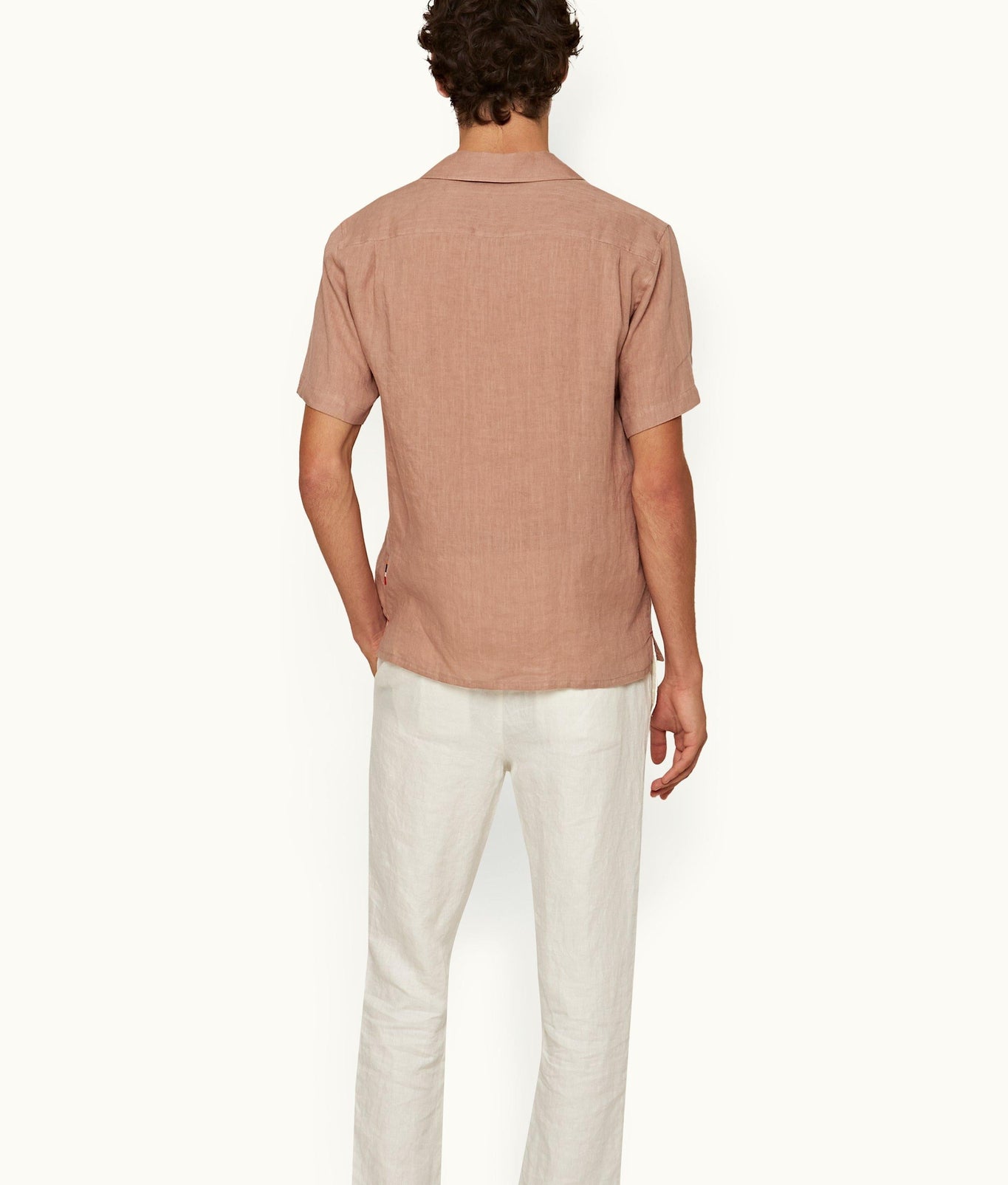 Maitan Linen Relaxed Fit Capri Collar Italian Linen Shirt | Caramel Pink