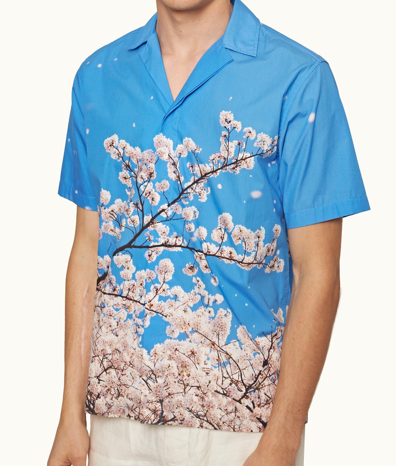 Maitan Photographic Print Relaxed Fit Capri Collar Shirt | Blossom