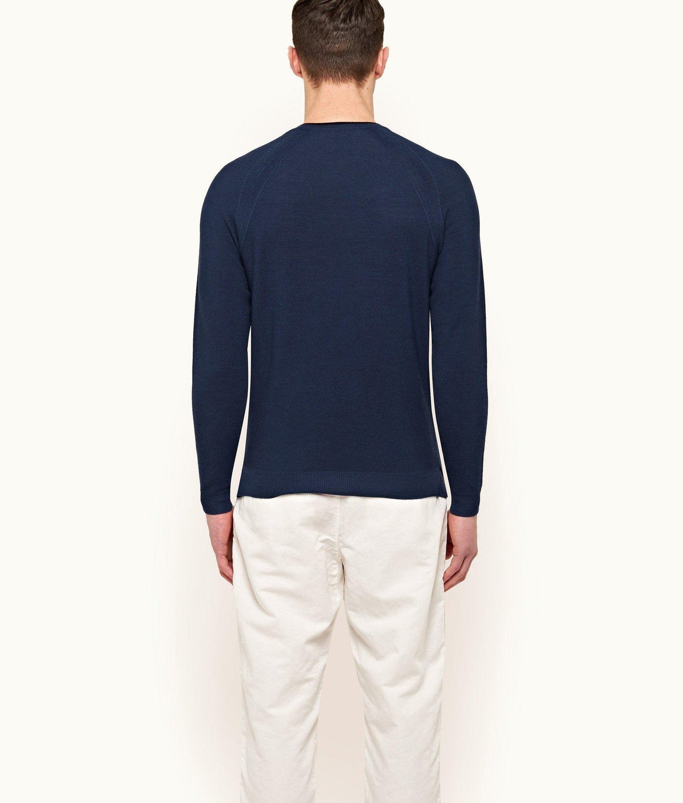 Manza Knitted Merino Crew Neck Jumper | Classic Blue