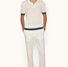 Maranon Cotton Linen Tailored Fit Cotton-Linen Polo Shirt | White Sand